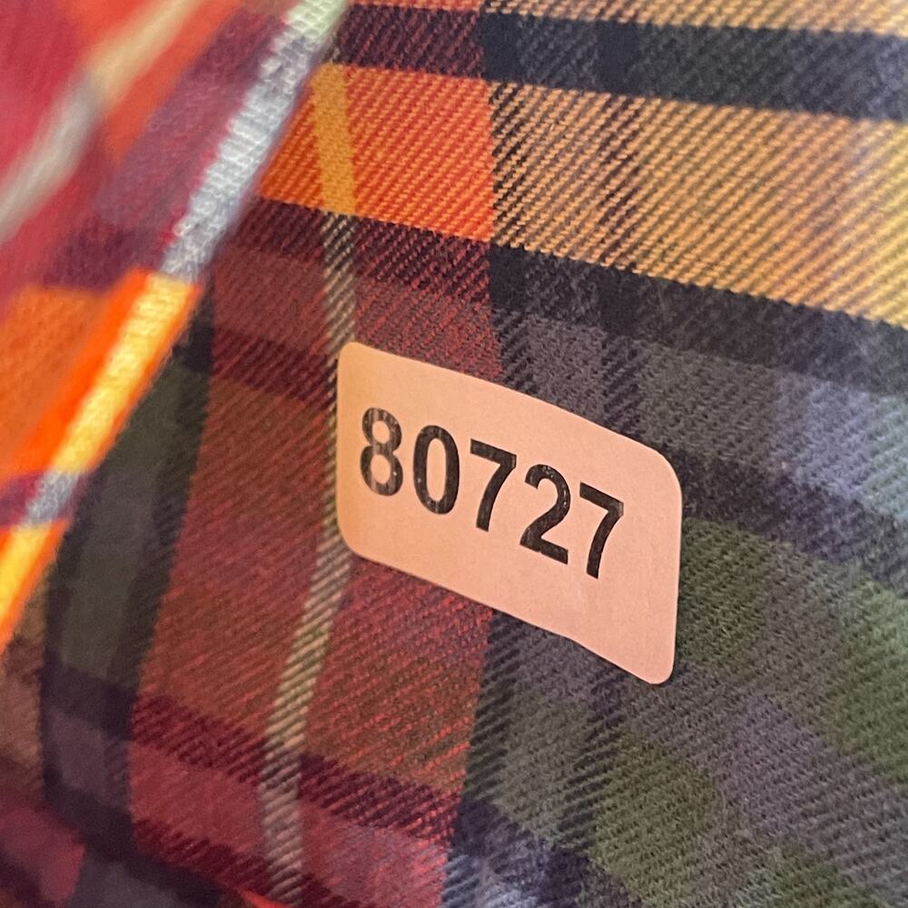 LL BEAN Shirt Mens M Scotch Plaid Flannel Slightly Fitted Button Down Red Green - Picture 14 of 14